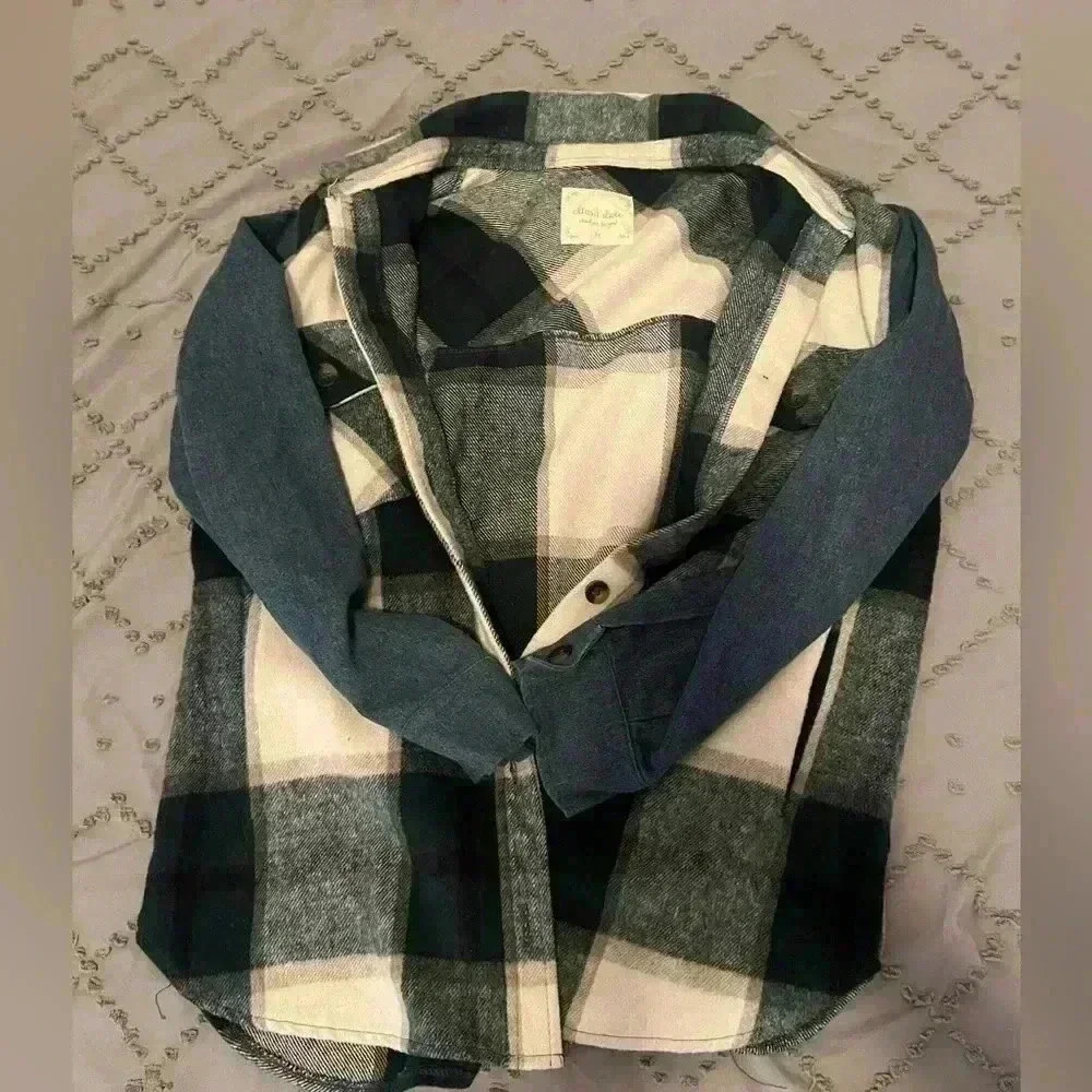 Altar’d State Plaid Jean/Flannel Shacket Grunge Skater